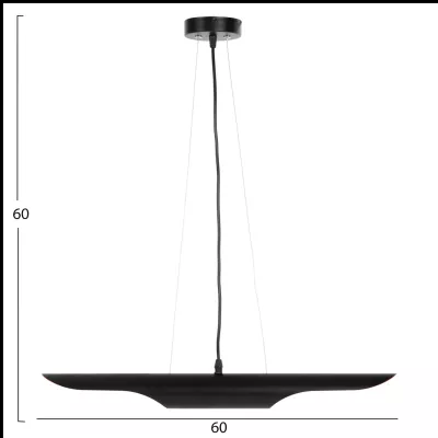 Llambë varëse tavani FH4172, metal i zi, tub-2 llamba, Φ6x60H cm