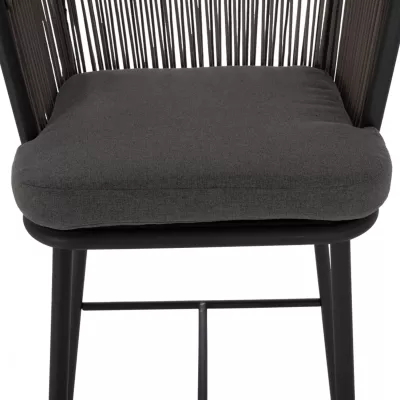 Karrige për bar, me skelet metalik dhe litar gri, FH5714.01, 53x42x101 cm