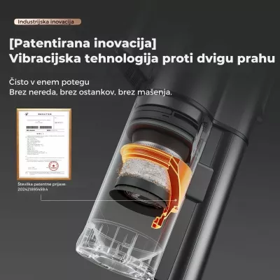 Fshesë me korrent vertikale pa kabllo Uwant V500G 25000Pa, stacion auto-zbrazje 60 ditë, 40 min, gri, set me aksesorë + 2 qese pluhuri