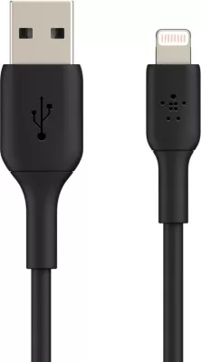 Kabllo Belkin PVC USB-A në Lightning, 1M, e Zezë