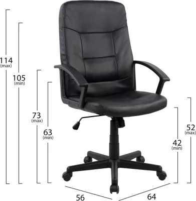Karrige për zyre SIVANA FH1033, e zezë