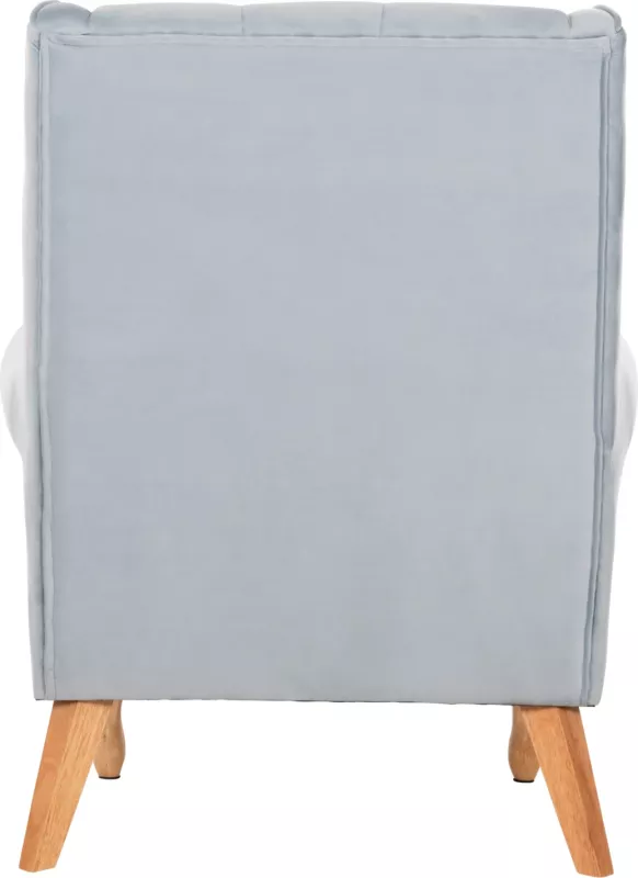 Bergere BRANDON, kadife baby blue, këmbë druri natyral, FH3073.31, 82,5x80x104 cm