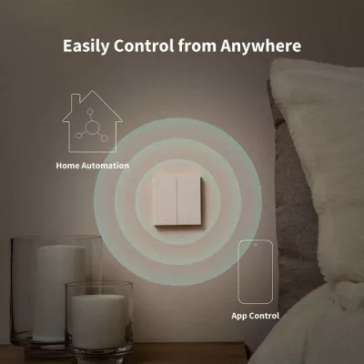 Switch muri smart Aqara H1 EU WS-EUK01 DOUBLE, Zigbee 3.0, me neutral, double switch, i bardhë