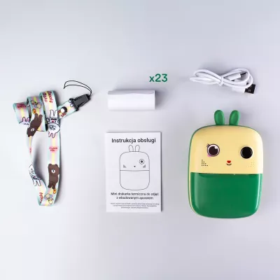 Printer termik mini për fëmijë Hurtel HURC10Z me kamerë dhe video, 1800mAh, i gjelbër