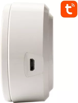 Sirenë alarmi smart Neo NAS-AB02WT me sensor temperature e lagështie, WiFi, e bardhë