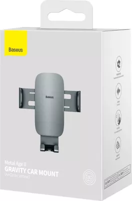 Mbajtës telefoni për veturë Baseus Metal Age II SUJS000013, gravitacional, metal, gri e errët