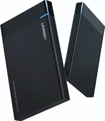Kasë eksternale për HDD/SSD 2.5\" Ugreen US221 USB-C SATA 3.0, kabllo 50 cm, e zezë