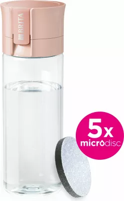 Shishe me filtër uji Brita Vital 600 ml, 5 disqe MicroDisc, pastel peach