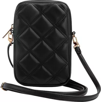 Çantë telefoni Guess Zip Quilted 4G, e zezë