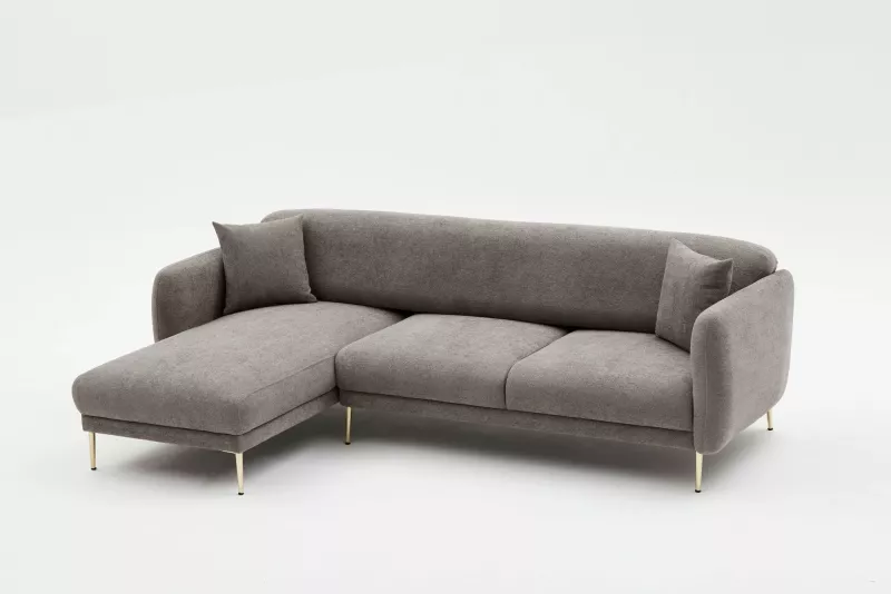 Kënd-sofë krevati Atelier del Sofa, Simena, kënd majtas, ngjyrë gri-ari