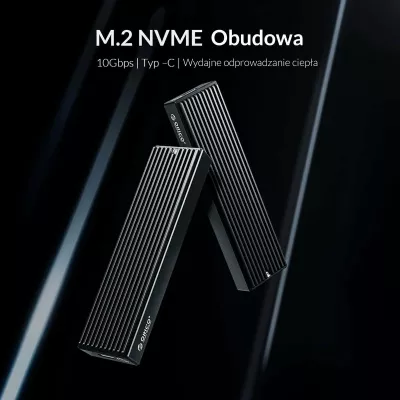 Kasë eksternë për SSD M.2 NVMe Orico M2PV-C3-BK-BP-HW, USB-C 3.2 Gen 2 10Gbps, deri 2TB, me 2 kabllo, e zezë