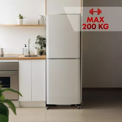 Mbajtës universal me rrota Maclean MC-119 për lavatriçe, frigoriferë, pjatalarëse, 700-900mm, deri 200kg, i zi