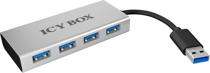 Hub USB RaidSonic ICY BOX IB-AC6104, USB 3.2 Gen 1, 5000 Mbit/s, Bardhë, Alumini