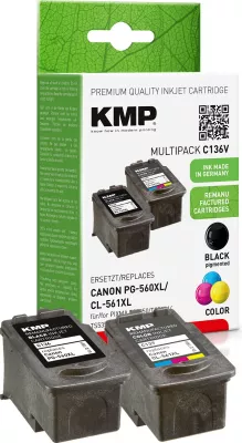 Kartridha boje KMP C136V, kompatibile Canon PG-560XL/CL-561XL, XL, e zezë/ngjyra