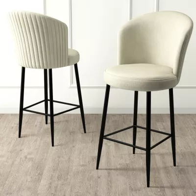 Set karrigesh për bar (2 copë), Hanah Home, Alte, krem, e zezë