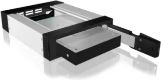 Mbajtës hot-swap për HDD 3.5\" SATA ICYBOX IB-158SSK-B, 5.25\" bay, me kyç, e zezë