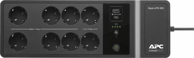 UPS APC Back-UPS BE850G2-GR, 850VA, 2 USB, 8 prizë, e zezë