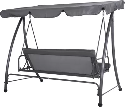 Shilte për verandë 3-vendëshe me diellore, LIKID, FH5980.01, metal dhe pëlhurë, gri, 200x120x164H cm