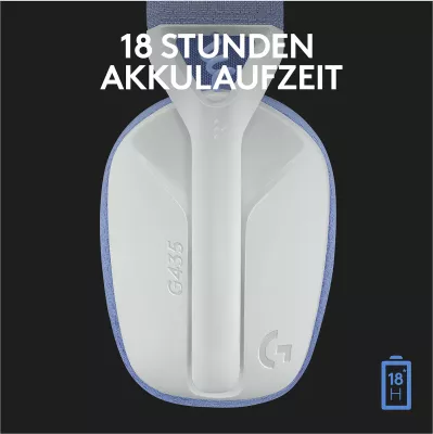 Kufje gaming Logitech G G435 LIGHTSPEED, Wireless, 20 - 20000 Hz, 165 g, E bardhë dhe lejla