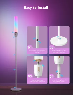 Llambë dyshemeje Govee RGBICWW Cylinder H6078, 140 cm, smart me aplikacion, prizë EU