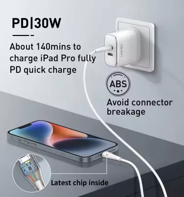 Kabllo karikimi dhe të dhënash USB-C në USB-C LDNIO LC612C 65W 2m, e gjelbër