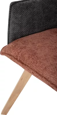 Karrige ngrënieje me krahë REX FH9847.06, ngjyrë e kuqe tullë-gri, këmbë druri ahu, 53x60x93H cm., set prej 2 copë