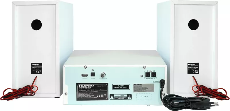 Mini sistem audio Blaupunkt MS30.2BT Edition me Bluetooth, USB, CD, i bardhë