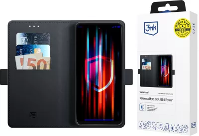 Mbështjellës 3mk Wallet Case për Motorola Moto G24/G24 Power, me kapak, me xhepa për karta