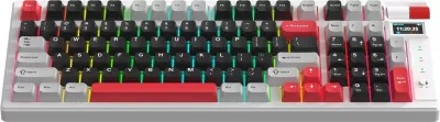Tastierë mekanike pa kabllo Marvo Monka Storm KG991W, 97 taste, Jixian Blue, RGB, hot-swappable, USB-C 1.8 m, gri/zi me të kuqe