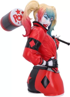 Bust koleksionues NEMESIS NOW Harley Quinn 30 cm, rezinë, i pikturuar me dorë, kuqe/zi, kuti dhurate