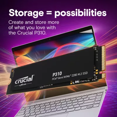SSD Crucial P310 1TB NVMe PCIe Gen4 M.2 2280, e zezë