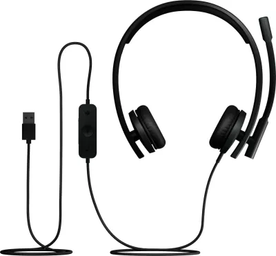 Kufje Logitech H570e, me kabllo, binaurale, USB, e zezë