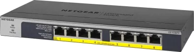 Switch Netgear GS108PP-100EUS, 8 porta, PoE, Gigabit