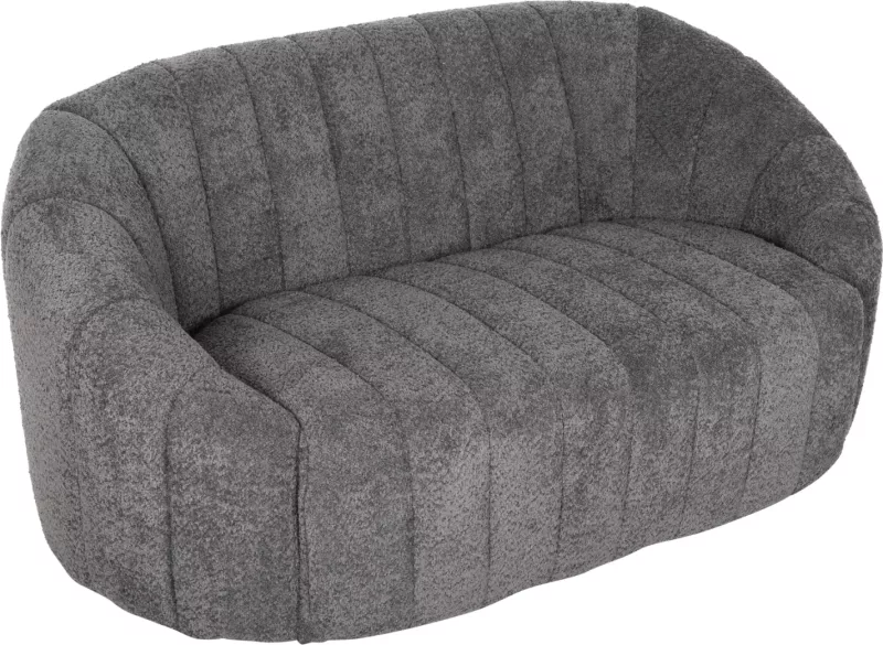 Divan dy vendesh MOBY FH9595.01, pëlhurë boucle gri, 145x82x67H cm