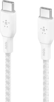 Kabëll USB-C Belkin CAB014bt3MWH, 3 m, USB 2.0, Bardhë
