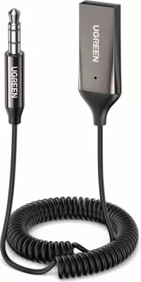 Adapter Bluetooth AUX/USB UGREEN 70601, Bluetooth 5.0, 3.5mm, me mikrofon, lidhje dy pajisje, i zi