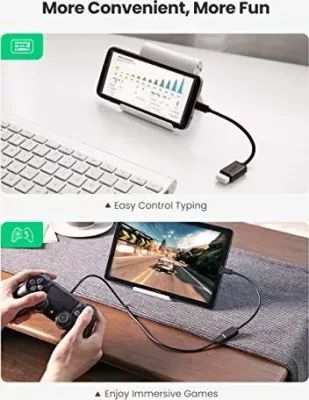 Adapter USB OTG Ugreen 10396, MicroUSB në USB-A (USB 2.0) 12 cm, i zi