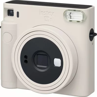 Kamera instant Fujifilm Instax SQ1 format katror, ekspozim automatik, Selfie mode me pasqyrë, blic i integruar, e bardhë