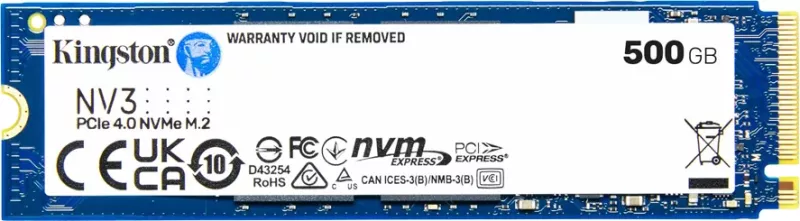 SSD Kingston NV3 500GB M.2 2280 NVMe PCIe 4.0 (5000/3000MB/s)