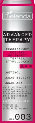 Peeling për fytyrë Bielenda Advanced Therapy Progressive Facial Peeling Stimulating Therapy 0.4% për femra, 30ml