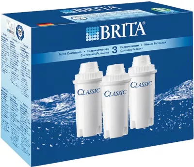Filter cartridge Brita Classic 3-Pack, 3 copë, Brita, për filtrimin e ujit, e bardhë