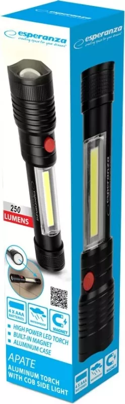 Dritë dore Esperanza EOT069, LED, Alumini, E zezë