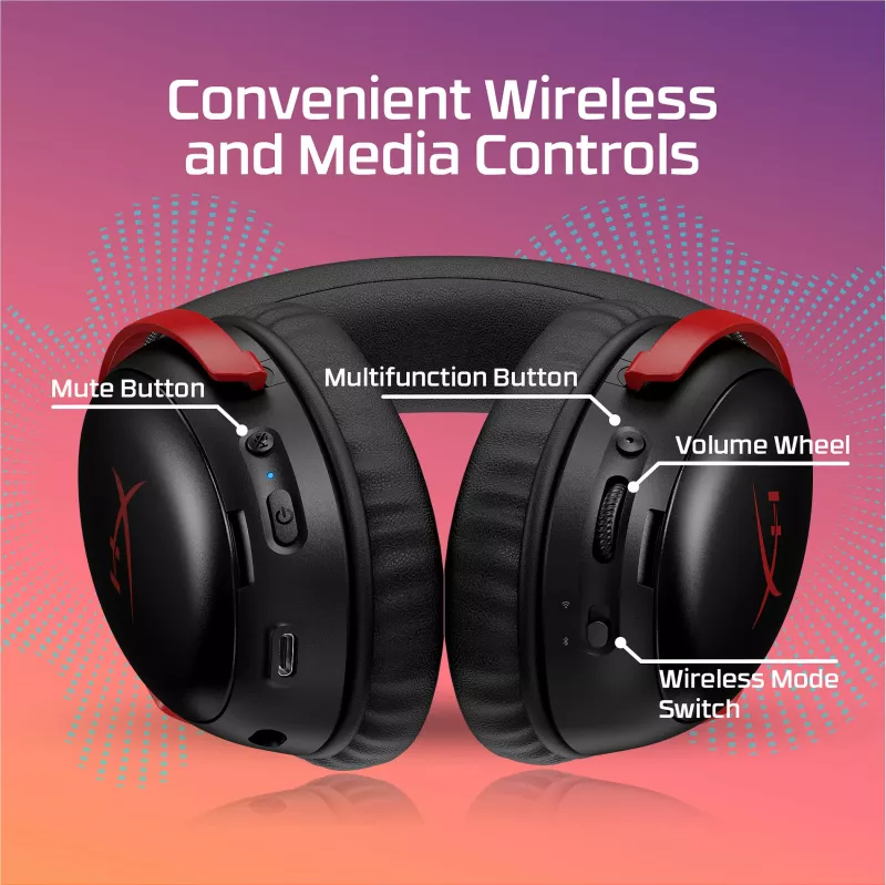 Kufje HyperX Cloud III S Wireless Gaming Headset, Bluetooth 5.3, 120h, të zeza thumbnail 5