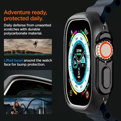 Mbështjellës Spigen Thin Fit për Apple Watch Ultra 49mm, Zi