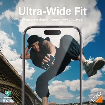 Xham mbrojtës PanzerGlass Matrix Ultra-Wide-Fit për iPhone 15 me pozicionues