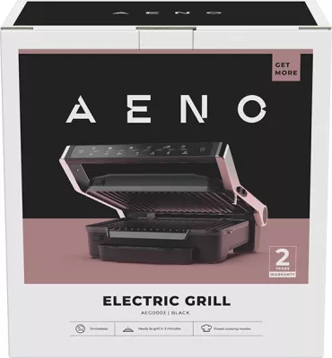 Grill elektrik AENO EG3 2000W, 7 programe + mod manual, pllaka 292x230mm, i zi