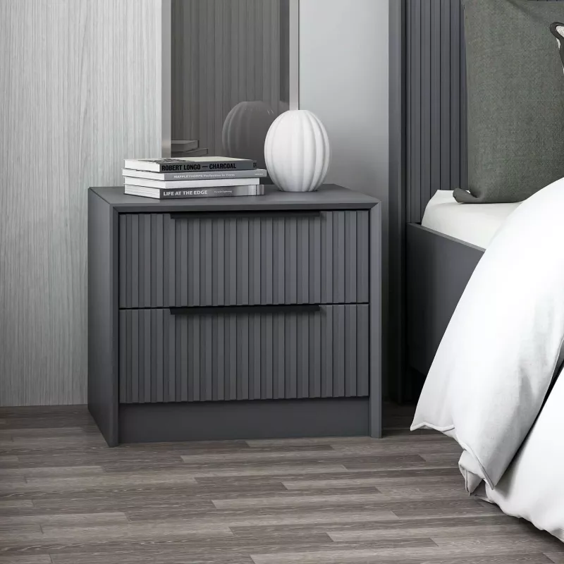 Komodinë nate Hanah Home, Kale Luxe Soft, anthracite, 4799