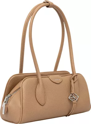 Çantë supi për femra Calvin Klein Emblem Trio Pebble LV04F3743G, bezhë e çelët