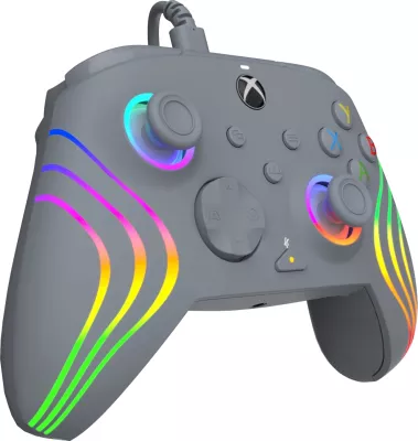 Kontroller i kablluar PDP Afterglow Wave, RGB, USB-C, për Xbox Series X/S & Xbox One & PC, 2.4m, Grey