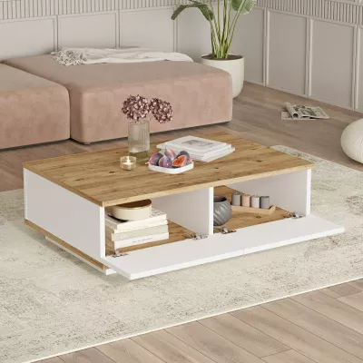 Set mobiljesh për dhomë dite, ngjyrë pishë Atlantike dhe e bardhë, Fr18-Aw